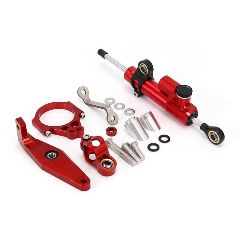 DSEQOPHH Motorrad Lenkungsdämpfer Kompatibel Mit Yamaha Für XSR 900 Für XSR900 Für Xsr 900 2022 2023 Motorrad Lenkungsdämpfer Stabilisator Halterungs Montagesatz(Red) von DSEQOPHH