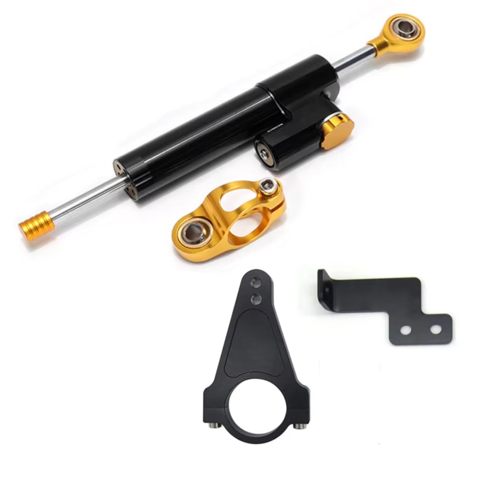 DSEQOPHH Motorrad Lenkungsdämpfer Kompatibel Mit Yamaha Für YZF-R6 2006 2007 2008 2009 2010–2011 Motorrad einstellbare Lenkungsdämpfer Stabilisatorhalterung CNC Kit Verstellbar(Yellow2) von DSEQOPHH