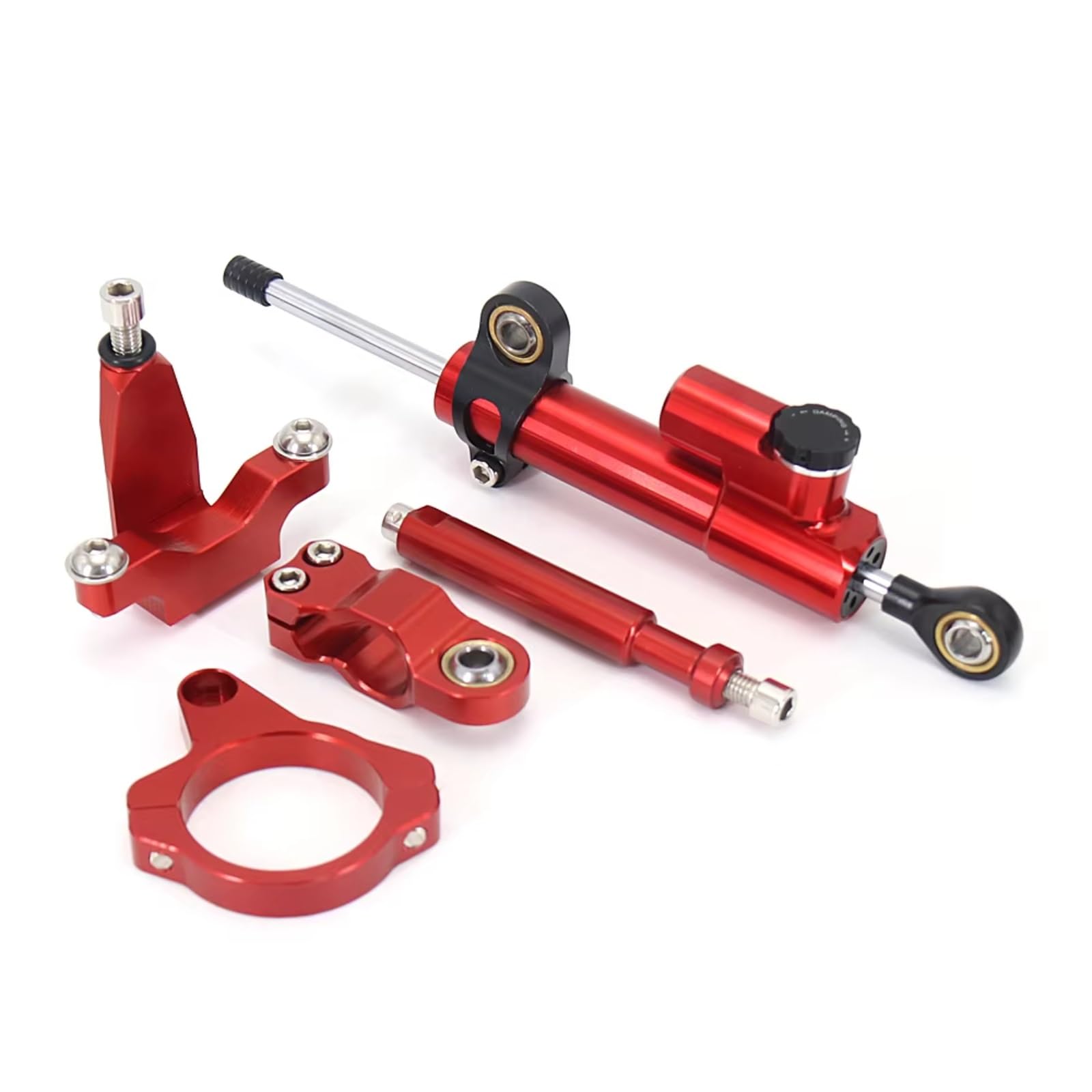 DSEQOPHH Motorrad Lenkungsdämpfer Kompatibel Mit Yamaha Für YZFR7 Für YZF R7 2021 2022 2023 Motorradzubehör Lenkungsdämpfer Stabilisator Halterung Montagesatz(Red) von DSEQOPHH