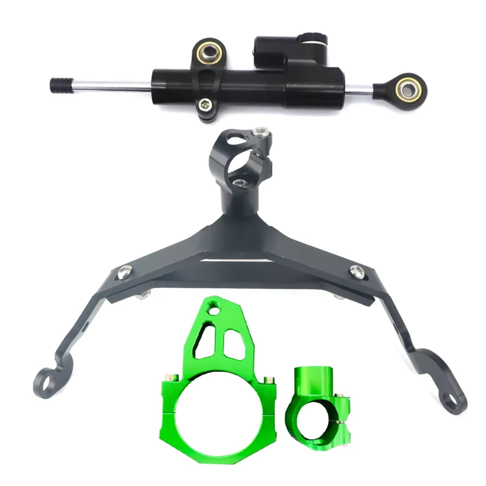 DSEQOPHH Motorrad Lenkungsdämpfer Kompatibel Mit Z900RS Für Z900rs 2018-2022 Motorrad Lenkung Stoßdämpfer Halterung Dämpfer Stabilisator Kit(Green) von DSEQOPHH