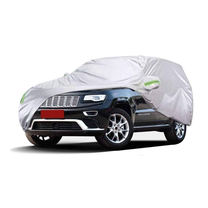 Autoplanen Kompatibel mit Jeep Grand-Cherokee Autoabdeckung Spezielle Autoschutzhülle Atmungsaktiv Allwetterschutz Ganzgarage Abdeckplane Plane wasserdichte/Staubdicht/Kratzfest Car Cover von DSISI-Autoabdeckung