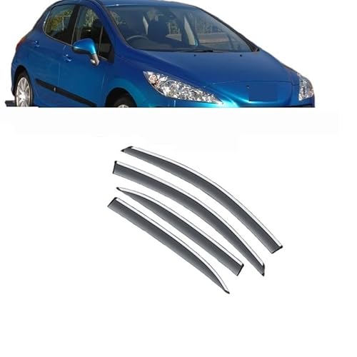 Deflektoren Kompatibel mit Peugeot 308 T7 I 2008~2013 Zubehör Auto Seitenfenster Visiere Regen Augenbraue Guard Sonnenblende Markise Trim Aufkleber von DSPLJQRYX