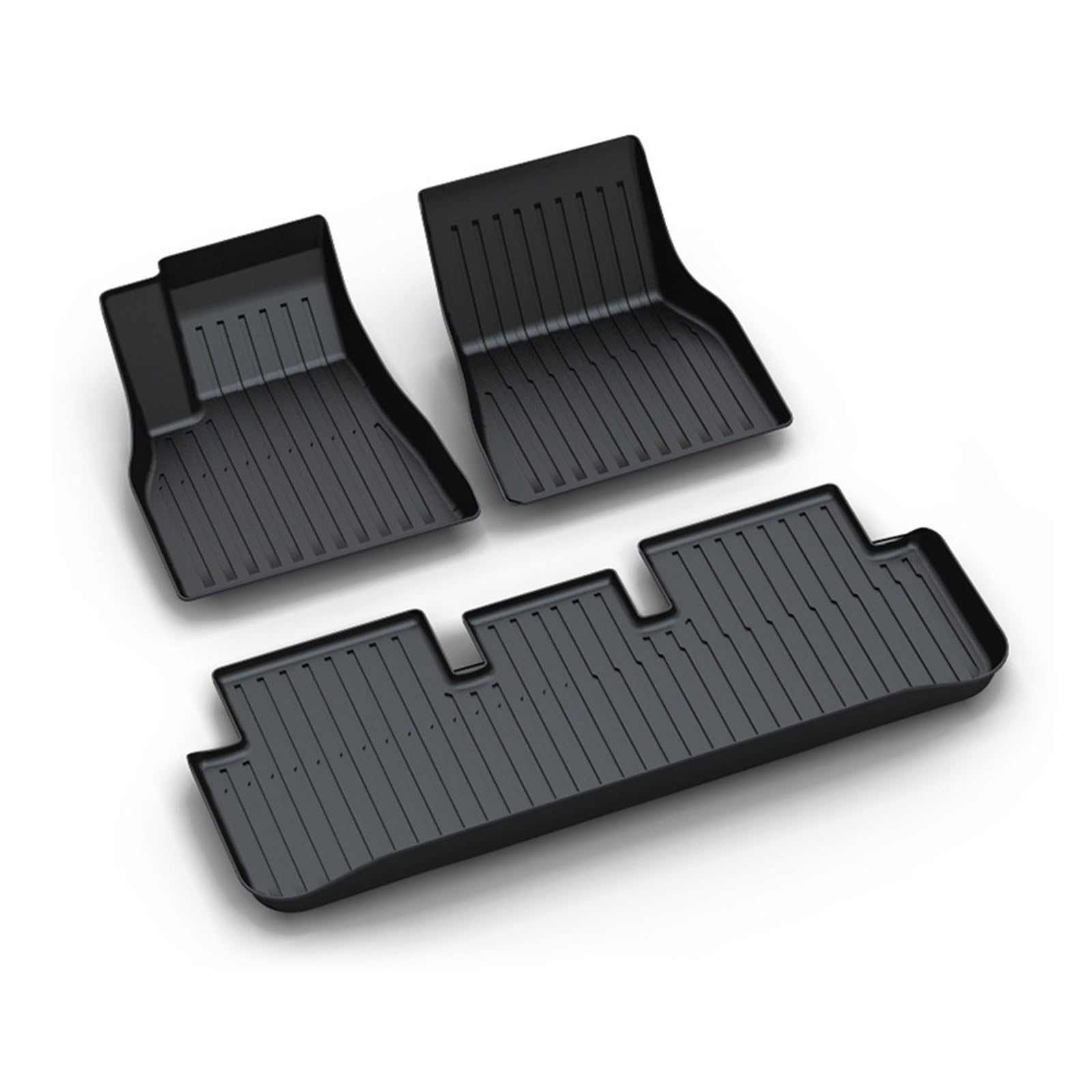 Modell S Fußmatten 2021-2023 Allwetter-Bodenmatte für Hinten Cargo Liner Matte Bodenmatte Maßgeschneiderte Kompatibel mit Tesla(3pcs Bodenmatten) von DSPLJQRYX