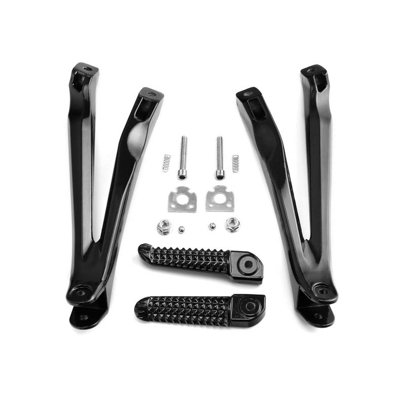 Motor Fußstütze Fußrasten Halterung Set kompatibel mit Yamaha YZF R1 YZFR1 2004-2008 2007 2006 2005 Silber/Schwarz/Matt Schwarz(Gloss Black) von DSPLJQRYX