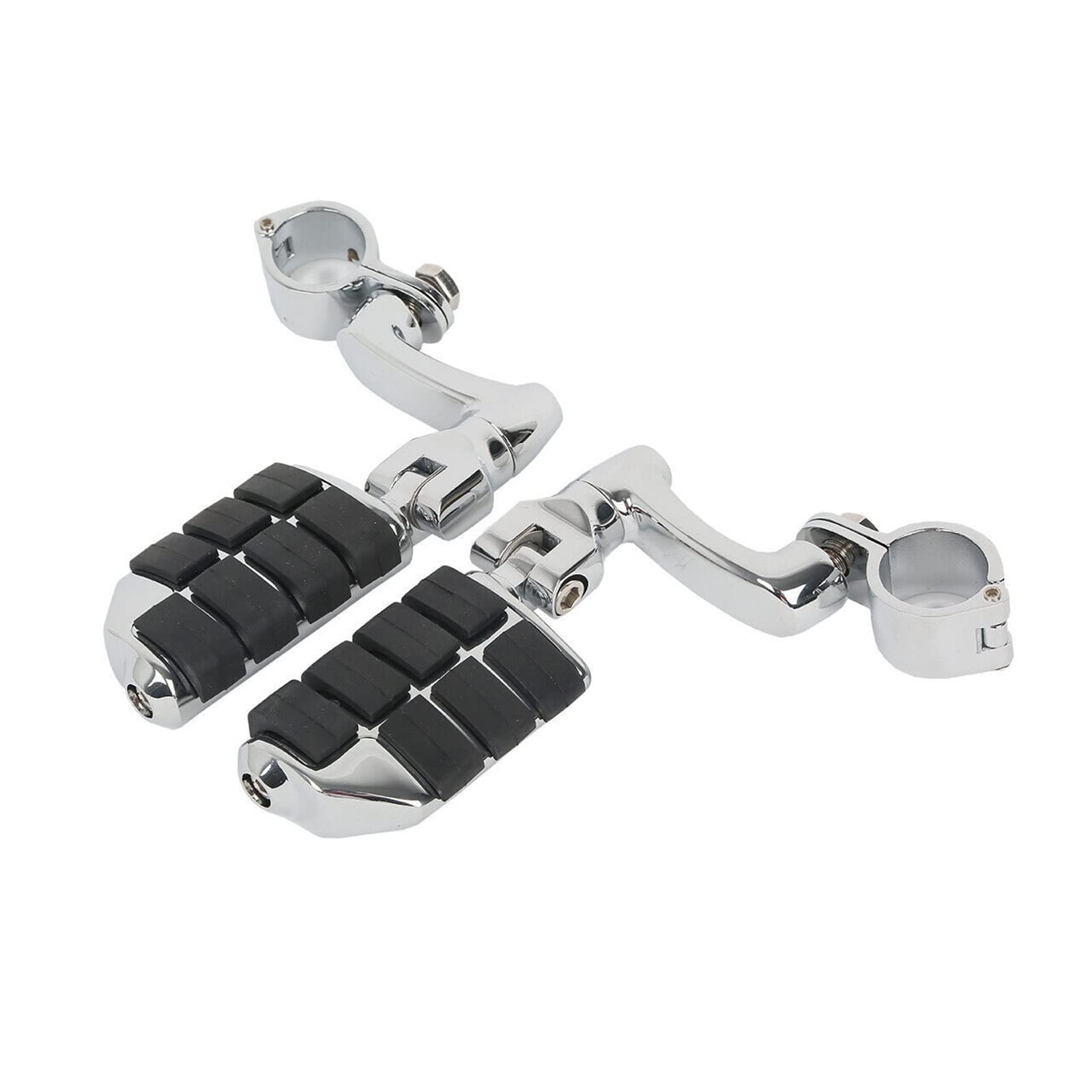 Motorcycle 32mm 1 1/4'' 360 Adjustable Highway Engine Guards Footpeg Pegs Mount Compatible With Harley Compatible With Suzuki(Chrome) von DSPLJQRYX