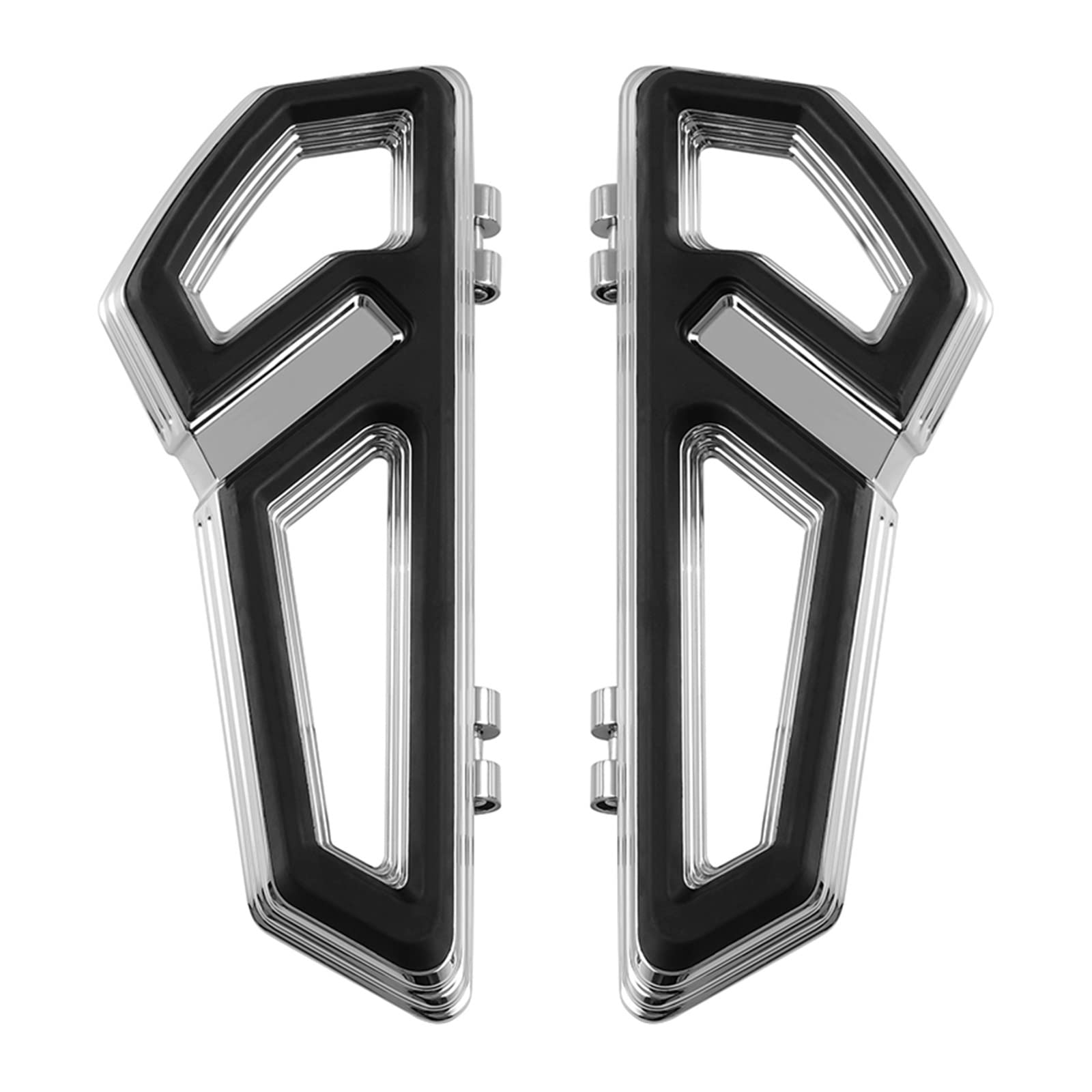 Motorcycle Driver/Passenger Floorboard Footboard Compatible With Harley Touring Road Glide Road King Street Glide Electra Glide 2000-2023 21(Front (Chrome)) von DSPLJQRYX