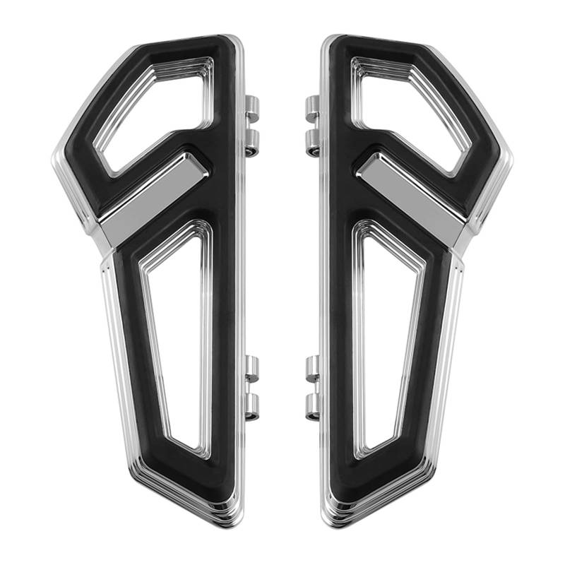 Motorcycle Driver/Passenger Floorboard Footboard Compatible With Harley Touring Road Glide Road King Street Glide Electra Glide 2000-2023 21(Front (Chrome)) von DSPLJQRYX