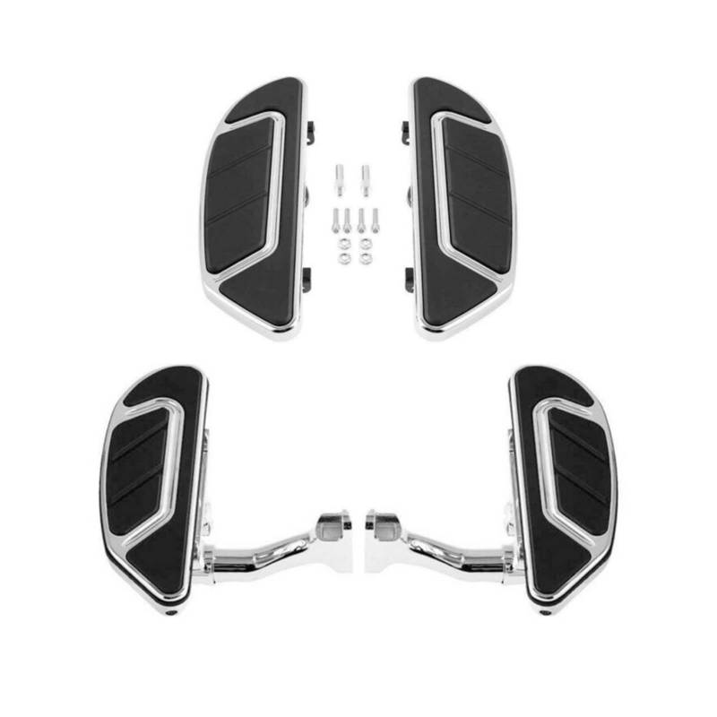 Motorcycle Driver Passenger Floorboard Compatible With Harley Touring Softail Trike CVO Road King Street Glide FLHTK FLHX FLTR 93-UP Airflow(Front-Rear chrome) von DSPLJQRYX