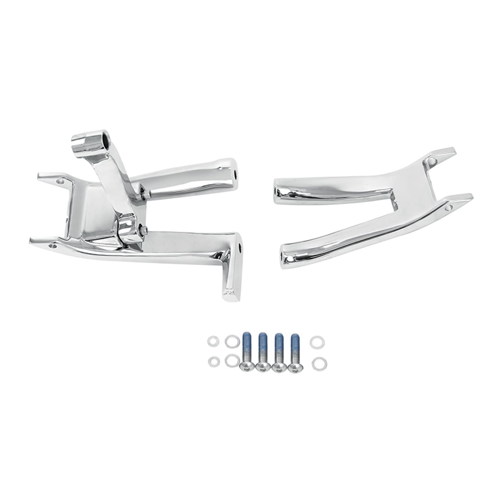 Motorcycle Front Driver Footboard Mount Bracket Kit Compatible With Harley Softail Heritage Classic FLDE FLHC FLSL 18-22(Chrome) von DSPLJQRYX