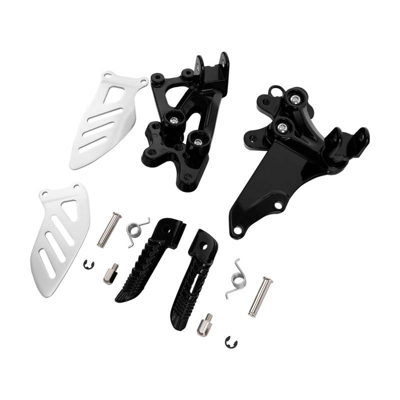 Motorcycle Front Footrest Foot Pegs Bracket Set Compatible With SUZUKI GSXR 600/750 2006-2010 2007 2008 2009 Aluminum Alloy(Black) von DSPLJQRYX