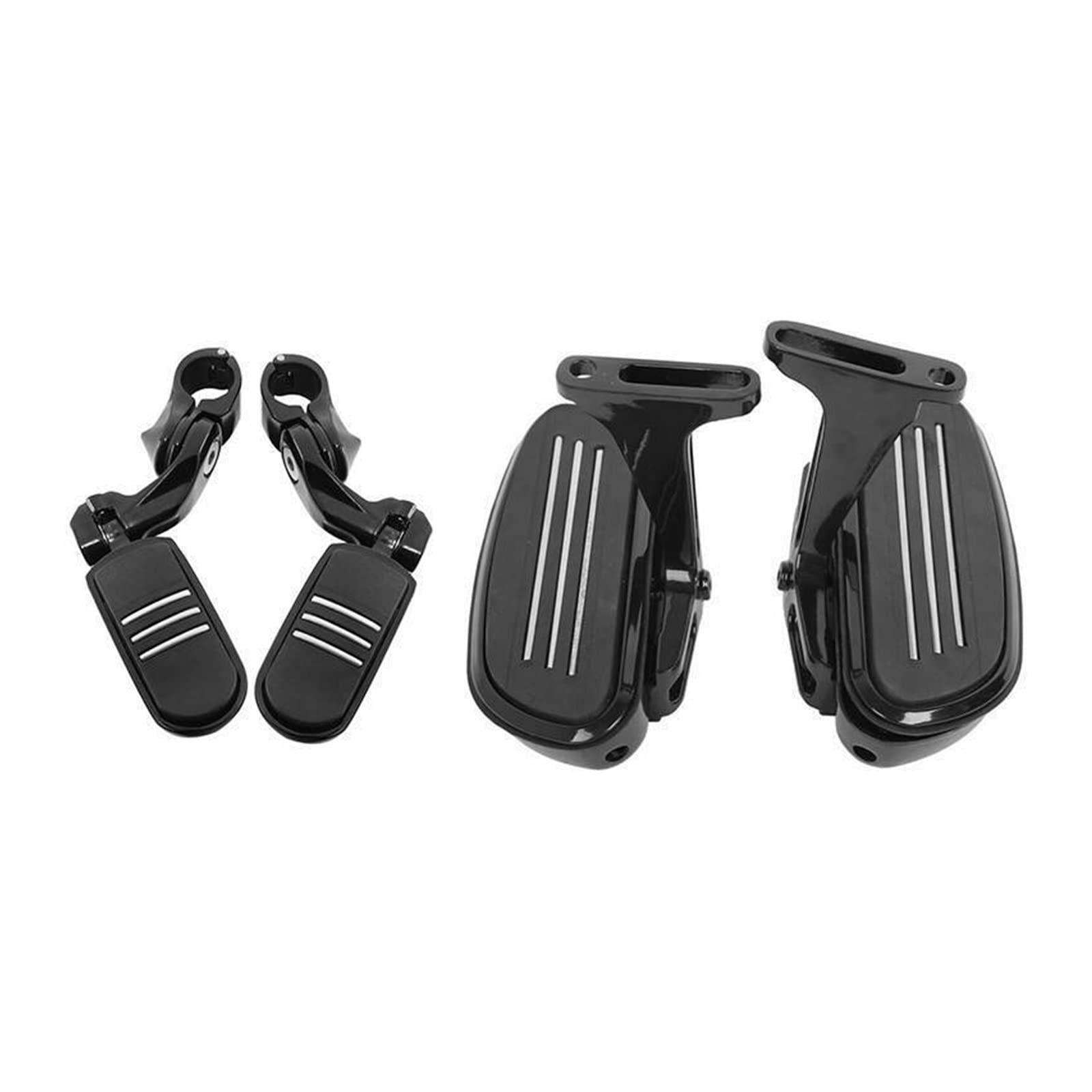 Motorcycle Passenger Footboard & 1.25'' Foot Pegs Compatible With Harley Touring Electra Glide Road Glide Road King 1993-2022 2021 2019 2018(StyleB Black) von DSPLJQRYX