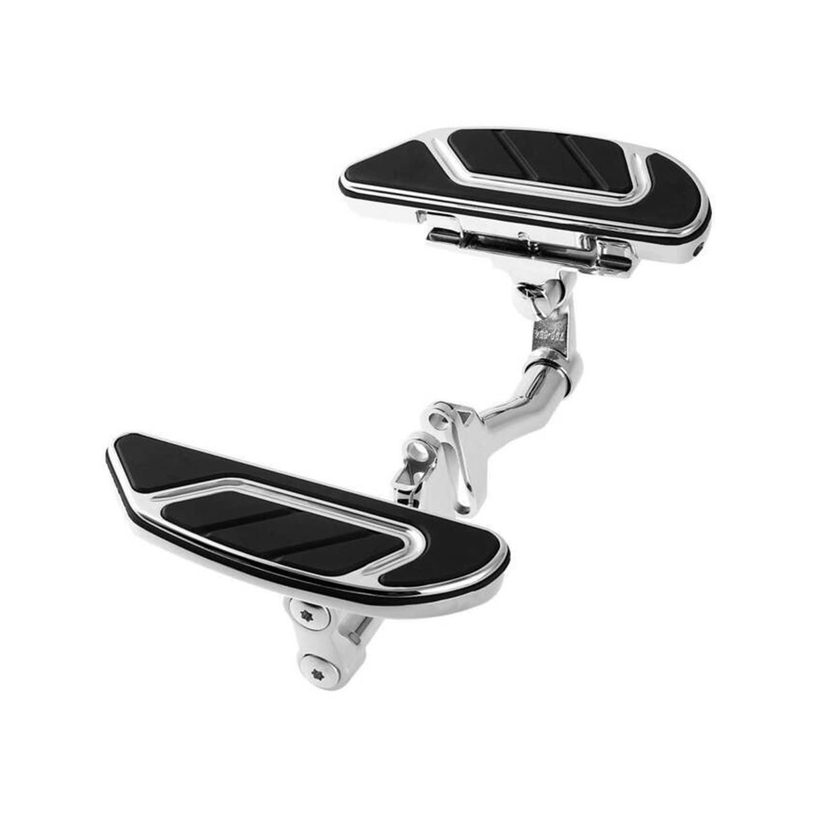 Motorcycle Rear Passenger Floorboard Footboard Foot Rests Bracket Compatible With Harley CVO Road King Street Glide(Chrome and Black) von DSPLJQRYX