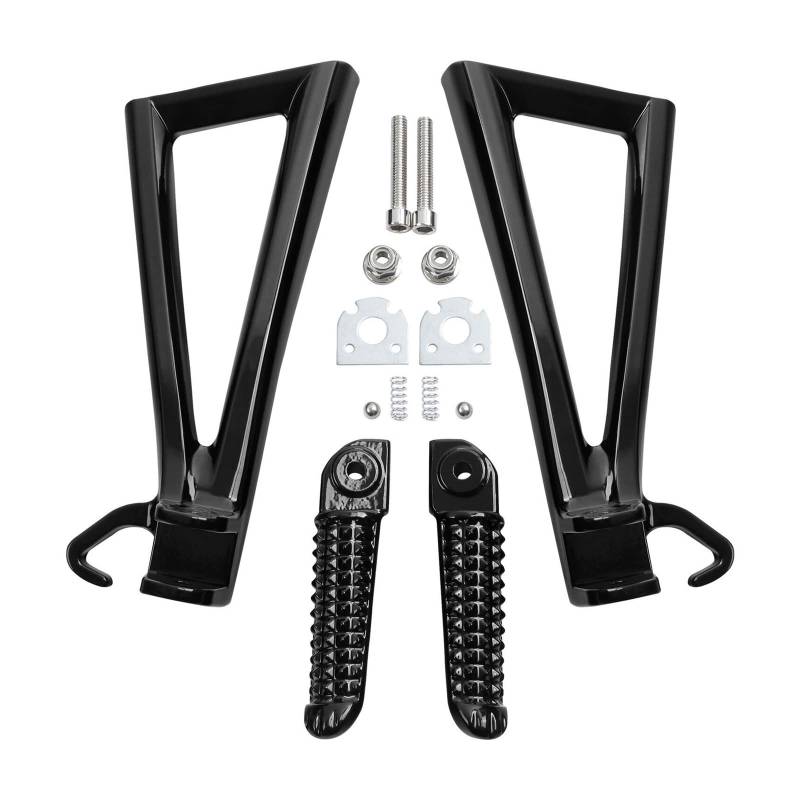 Motorcycle Rear Passenger Footrest Foot Pegs Bracket Set Compatible with Yamaha YZF-R6 2006-2017(Black) von DSPLJQRYX