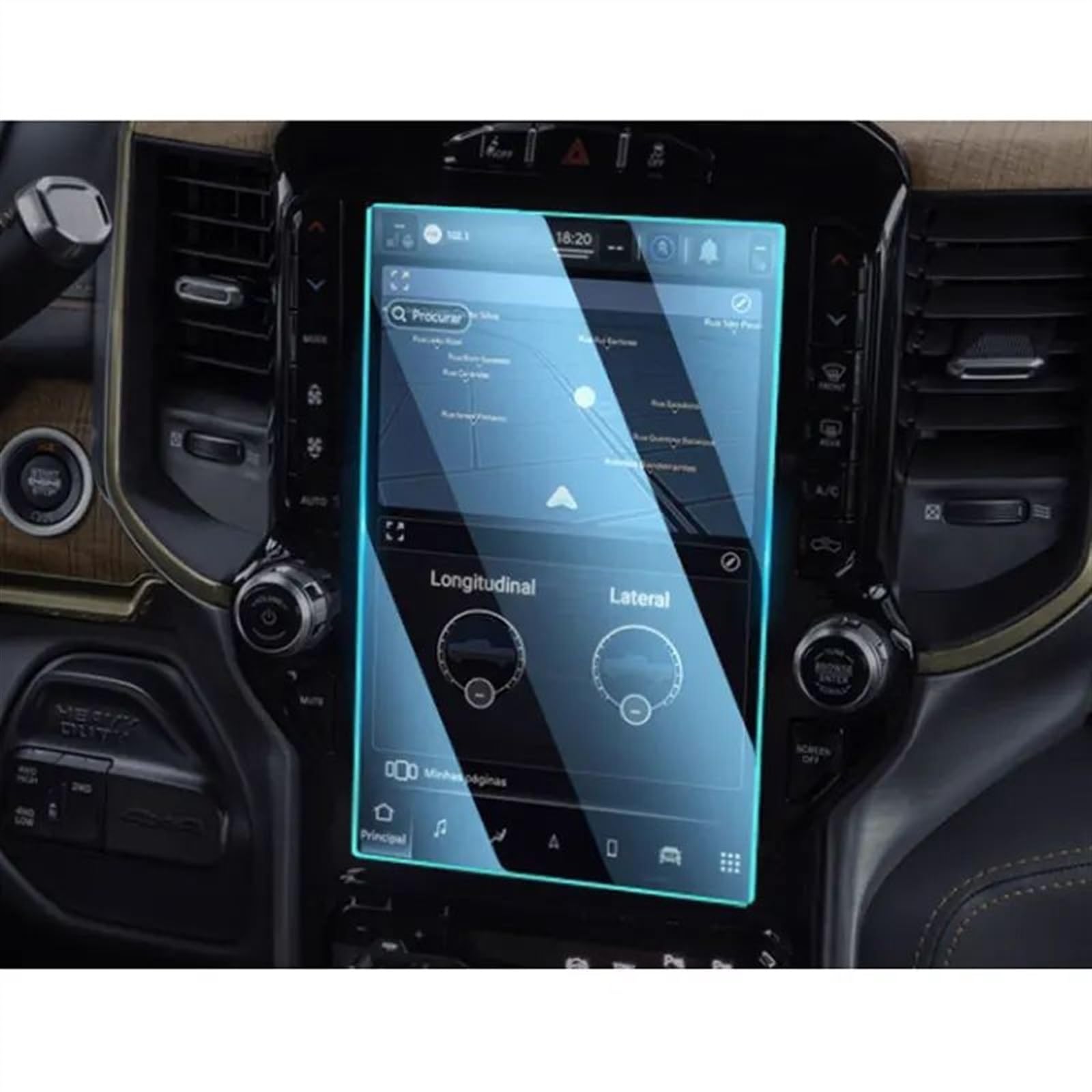 DSPOLIMV Kompatibel Mit Dodge Für Ram 1500 2500 3500 2021 2022 2023 12-Zoll-LCD-Bildschirm Mit GPS-Navigation Fürs Auto, Displayschutz Aus Gehärtetem Glas GPSNavigation Schutzfolie von DSPOLIMV