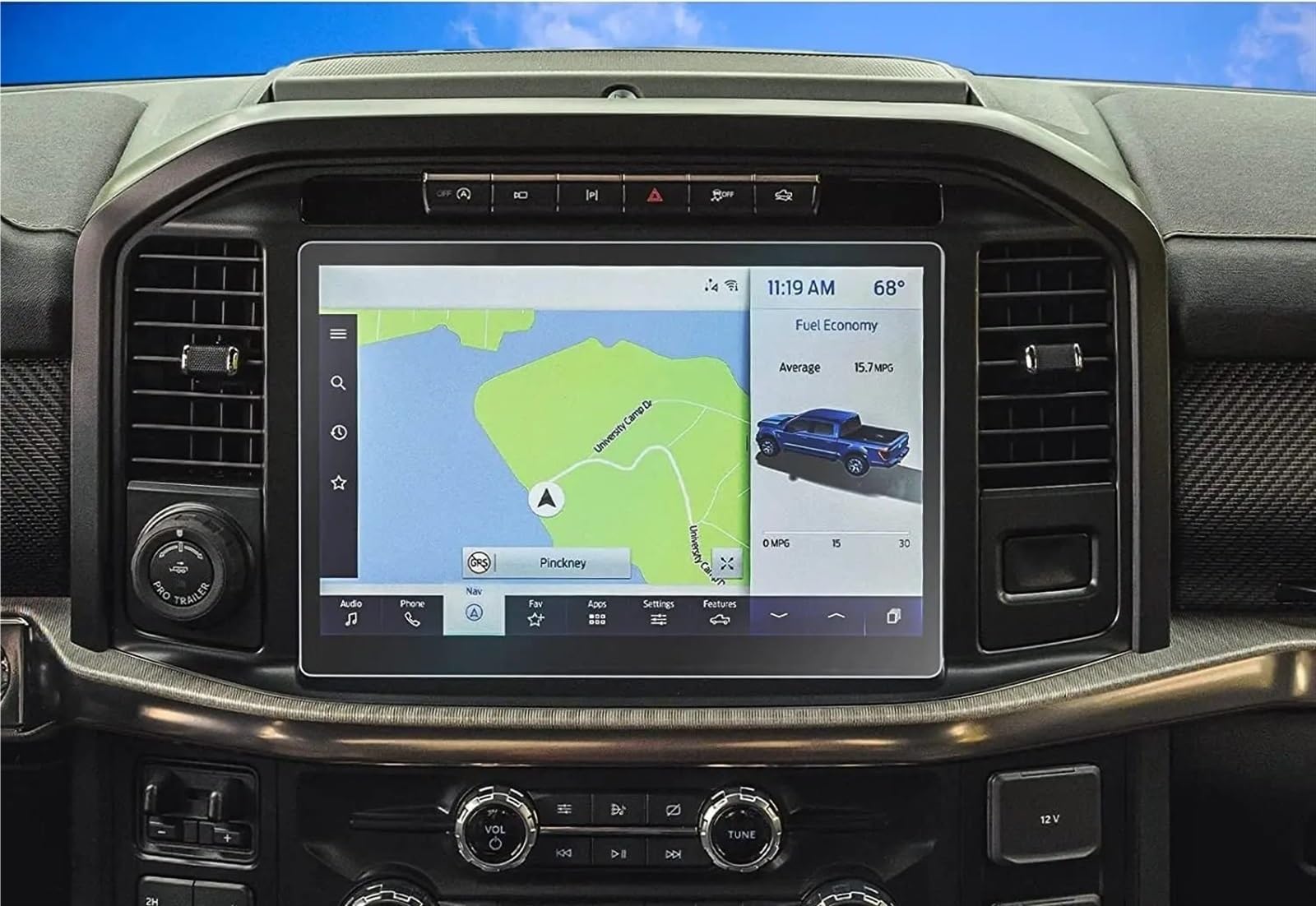 DSPOLIMV Kompatibel Mit Ford Für Für Sync4 2021 2022 2023 12-Zoll-Auto-GPS-Navigation PET-Displayschutzfolie 2 Stück GPSNavigation Schutzfolie von DSPOLIMV