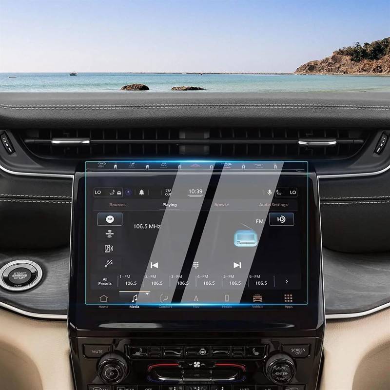 DSPOLIMV Kompatibel Mit Jeep Für Grand Für Cherokee L 2021 2022 2023 Auto-GPS-Navigation Displayschutzfolie Aus Gehärtetem Glas GPSNavigation Schutzfolie von DSPOLIMV