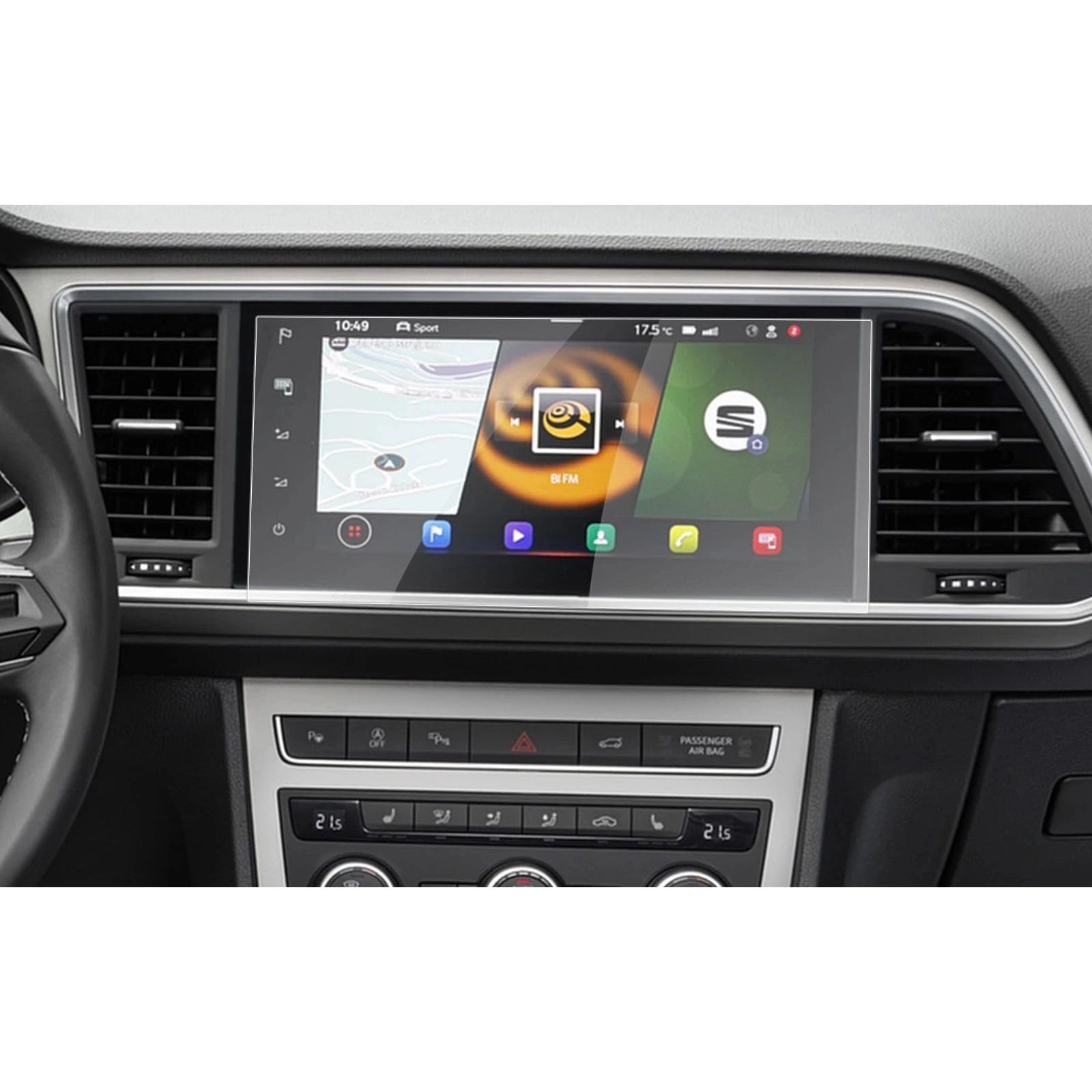 DSPOLIMV Kompatibel Mit Seat Für Ateca 2021 2022 8 Zoll Autonavigation Displayschutzfolie Autoinnenausstattung PET-Folie 2St GPSNavigation Schutzfolie von DSPOLIMV