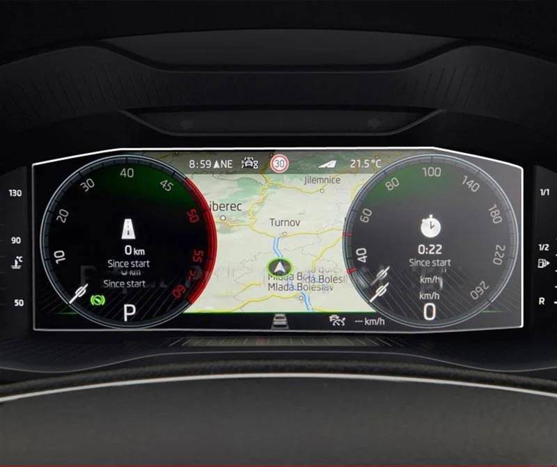 DSPOLIMV Kompatibel Mit Skoda Für Kodiaq 2021 10,25 Zoll Auto-Armaturenbrett Aus Gehärtetem Glas, Displayschutzfolie, Innenausstattung GPSNavigation Schutzfolie von DSPOLIMV