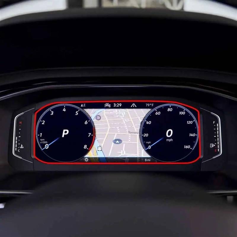 DSPOLIMV Kompatibel Mit Vw Für J&etta 2019 2020 2021 2022, Auto-Armaturenbrett, GPS-Navigation, LCD-Bildschirm, Gehärtetes Glas, Displayschutzfolie GPSNavigation Schutzfolie(Dash Board) von DSPOLIMV