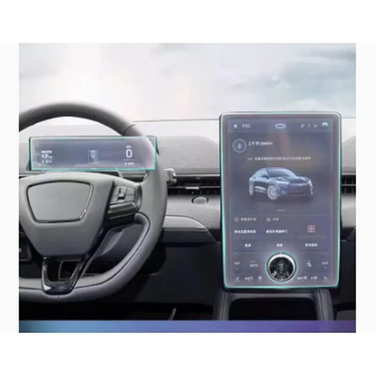 Kompatibel Mit Ford Für Mustang Für Mach-E 2021 2022 2023 15,5-Zoll-LCD-GPS-Navigationssystem Aus Gehärtetem Glas Und Displayschutzfolie Für Das Armaturenbrett GPSNavigation Schutzfolie(Dashboard and von DSPOLIMV