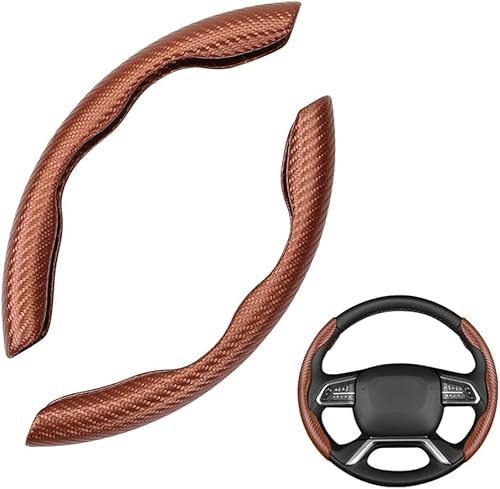 2 Stück Auto Lenkradbezug für Nissan Qashqai Juke Kicks Silvia 300ZX 350Z Kohlfaser segmentierter Lenkradschutz,C von DSWERMG