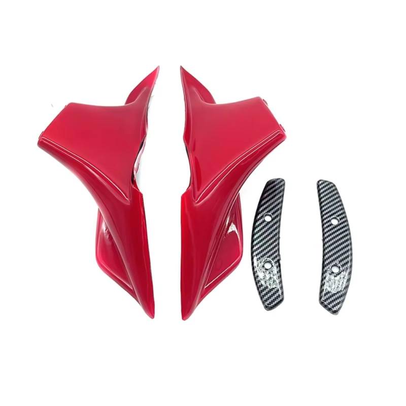 DSWILNV Motorrad Seitenspoiler Für CBR650R 2019 2020 2021 2022 2023 Motorrad Front Licht Gugel Seite Winglet Wind Fin Spoiler Trim Abdeckung Motorrad Zubehör(Red) von DSWILNV