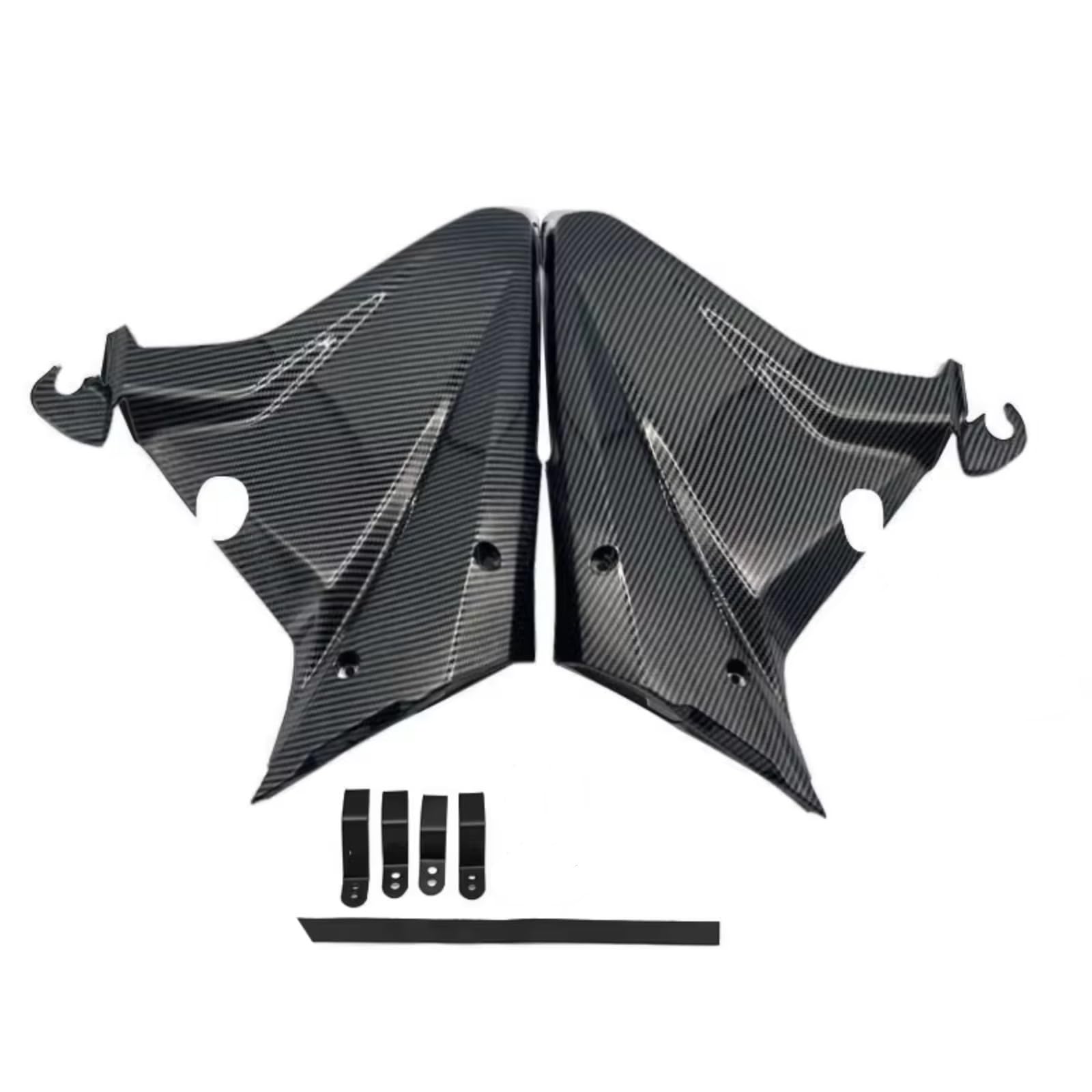 DSWILNV Motorrad Seitenspoiler Für CBR650R 2019 2020 2021 2022 2023 Motorrad Rahmen Spoiler Körper Seite Abdeckung Panel Rahmen Gugel Verkleidung Motorrad Zubehör(Carbon Fiber Look) von DSWILNV