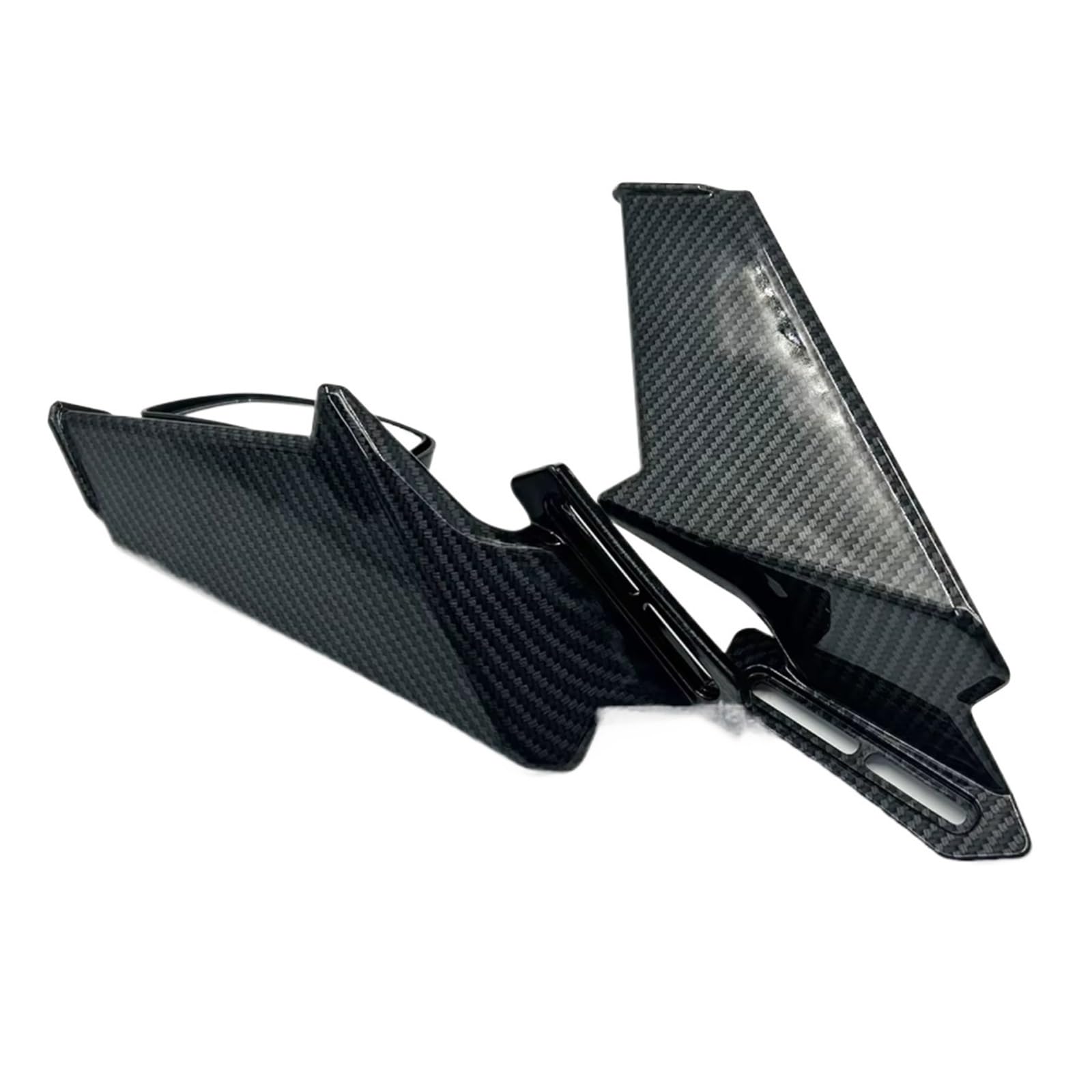 DSWILNV Motorrad Seitenspoiler Für H2 Für H4 Für ZX10R Motorrad Rückspiegel Wind Für Flügel Einstellbare Spoiler Verkleidung Mit Rückansicht Motorrad Zubehör(Carbon Fiber) von DSWILNV