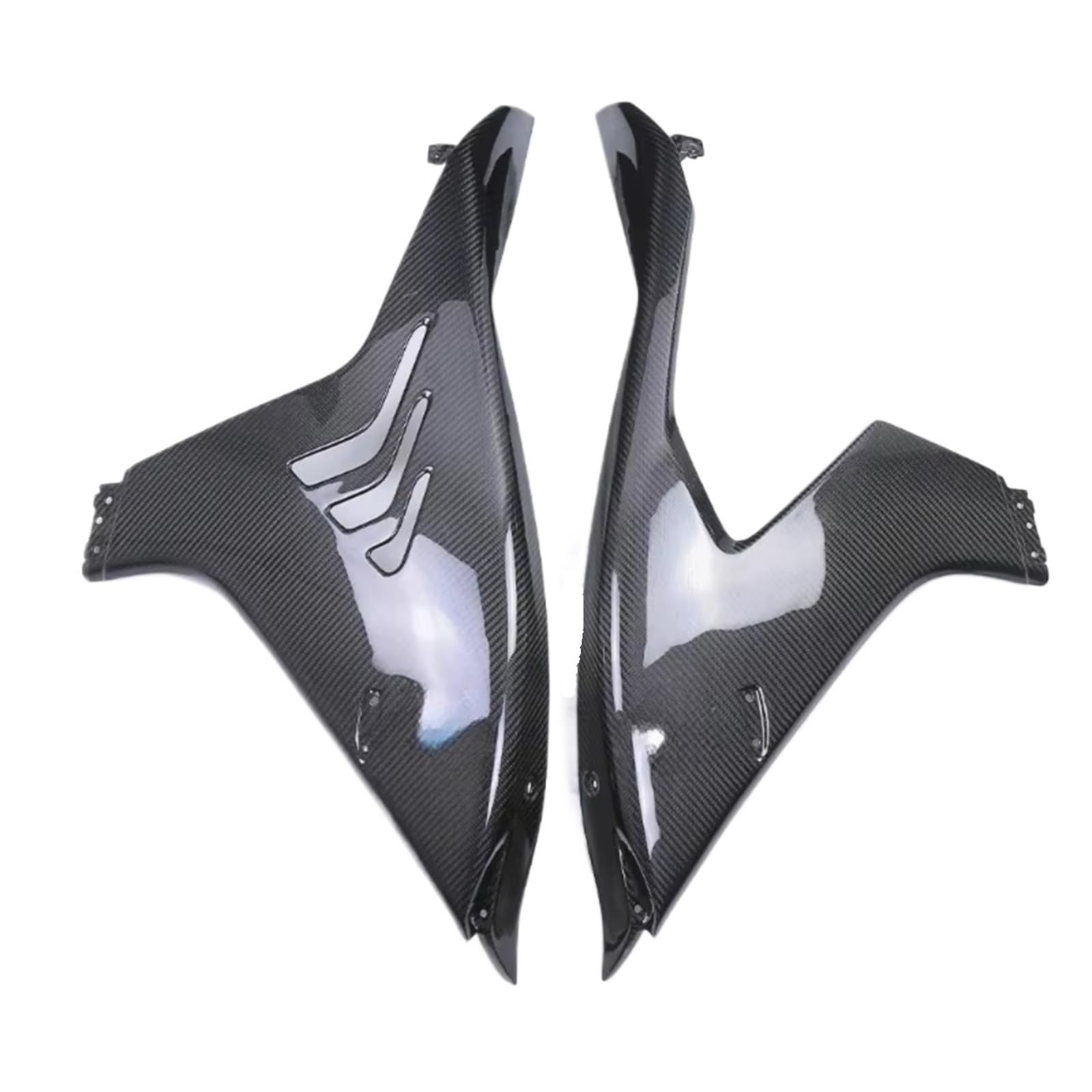 DSWILNV Motorrad Seitenspoiler Für M1000RR 2023 2024 Motorrad Volle Carbon Faser Winglets Verkleidungen Links Rechts Spoiler Seite Panels Motorrad Zubehör(Twill Weave Glossy) von DSWILNV