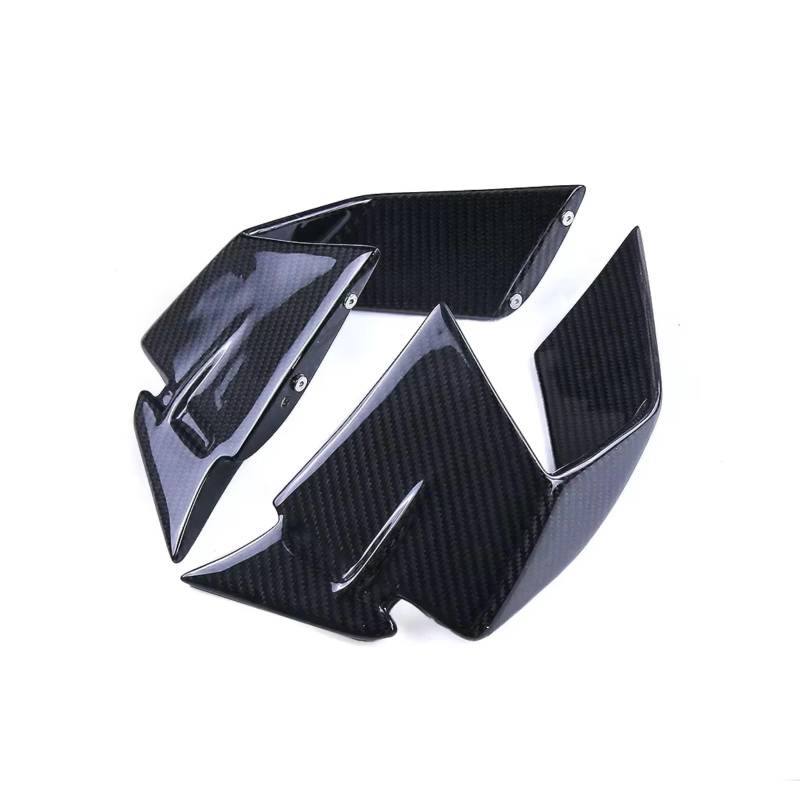 DSWILNV Motorrad Seitenspoiler Für S1000RR 2019 2020 2021 2022 Volle Carbon Faser Motorrad Aerodynamische Für Flügel Wind Spoiler Deflektoren Motorrad Zubehör(Twill Weave Glossy) von DSWILNV