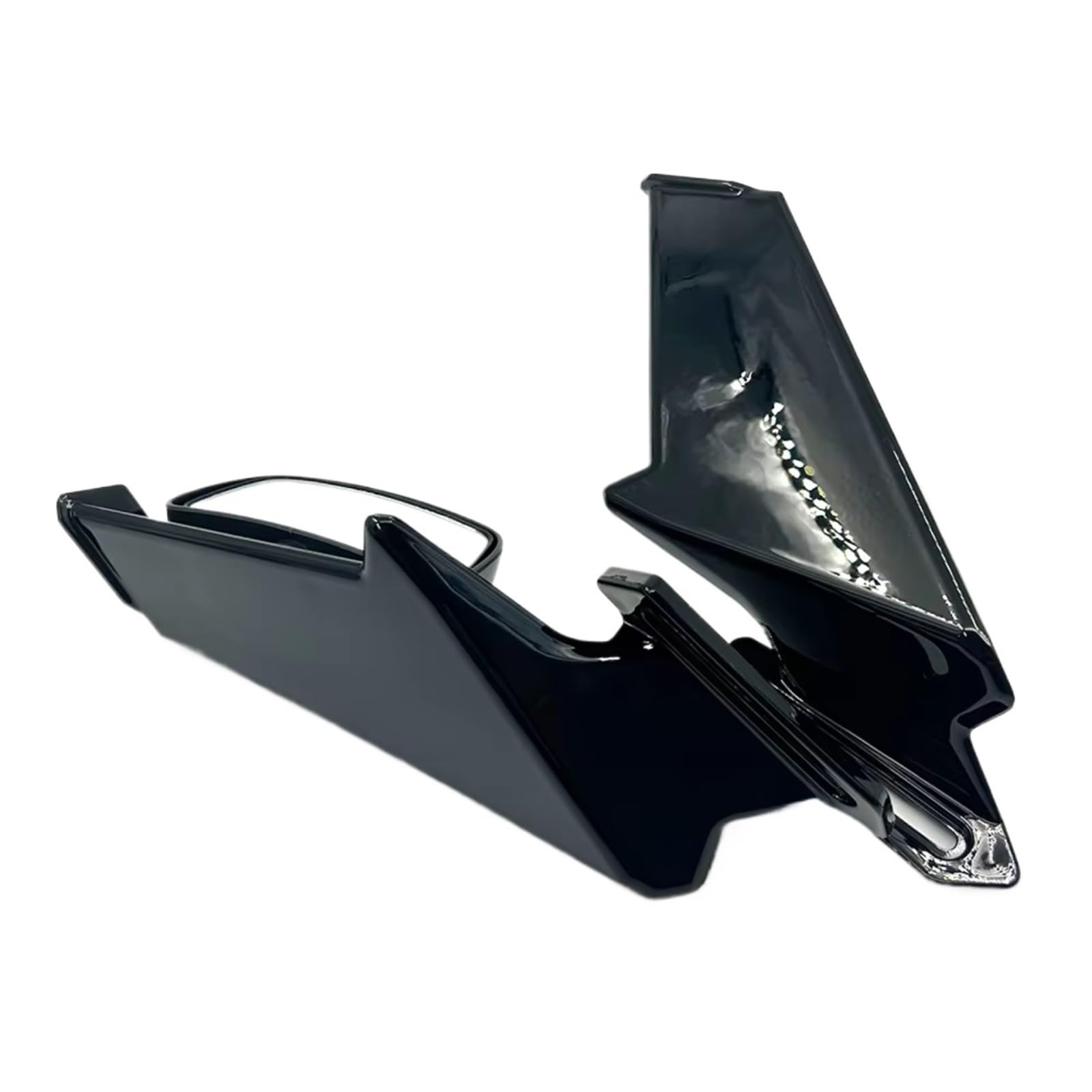 DSWILNV Motorrad Seitenspoiler Für VFR750 Für VFR800 Für VTR1000F Motorrad Rückspiegel Wind Für Flügel Einstellbare Spoiler Verkleidung Mit Rückansicht Motorrad Zubehör(Bright Black) von DSWILNV