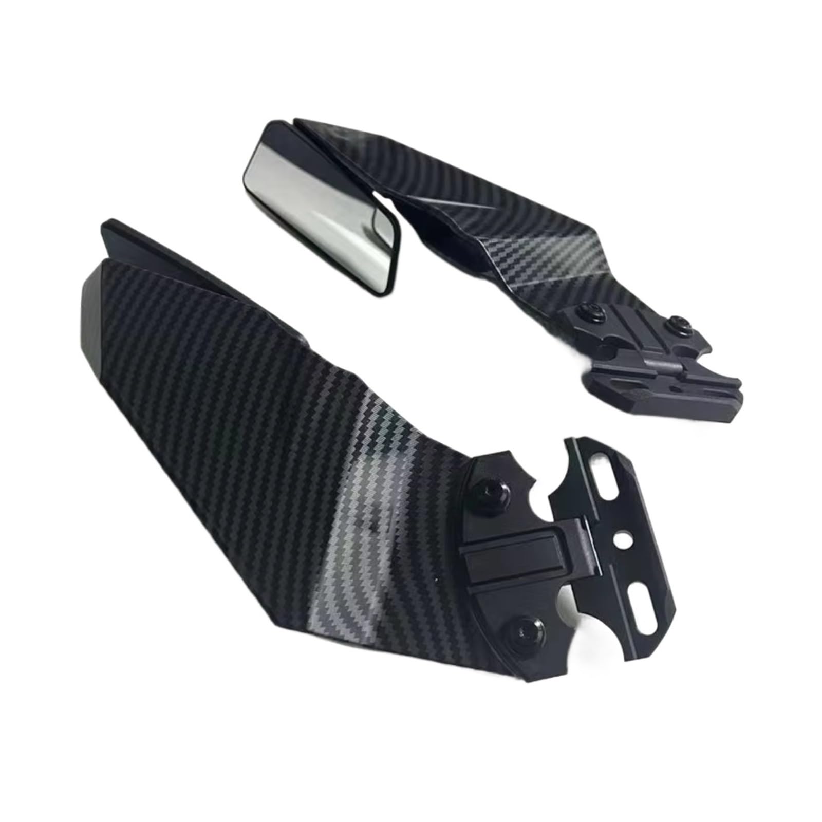 DSWILNV Motorrad Seitenspoiler Für ZX-6R Universal Motorrad Einstellbare Seite Für Flügel Spoiler Verkleidung Mit Rückspiegel Motorrad Zubehör von DSWILNV