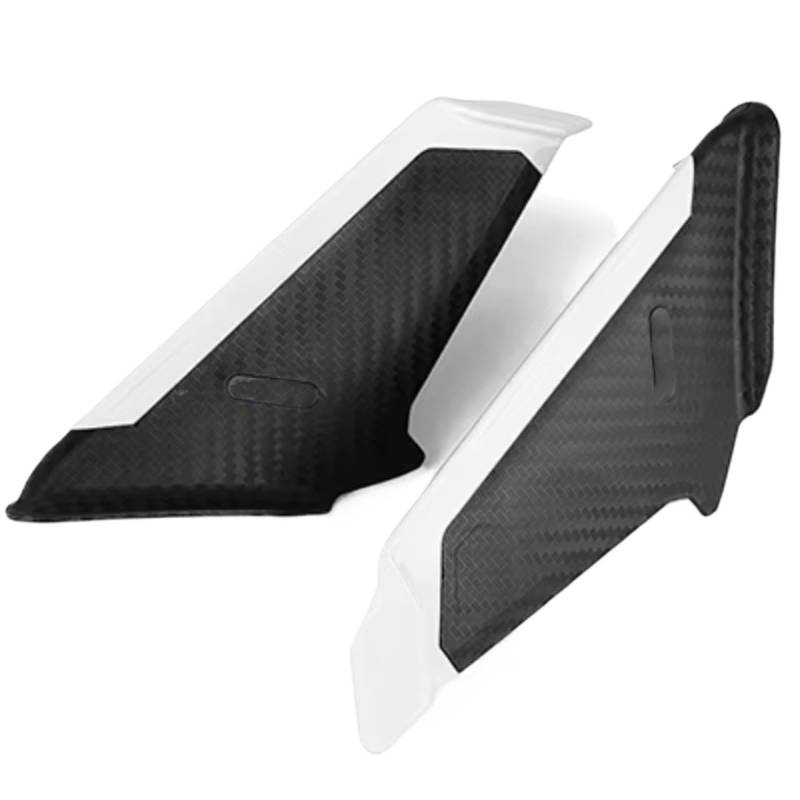 DSWILNV Motorrad Seitenspoiler Kompatibel Mit Ducati Für 899/959/1199/1299/848/1098 Motorradverkleidung Winglet Aerodynamische Seite Für Wing Fin Spoiler Motorradzubehör(White) von DSWILNV