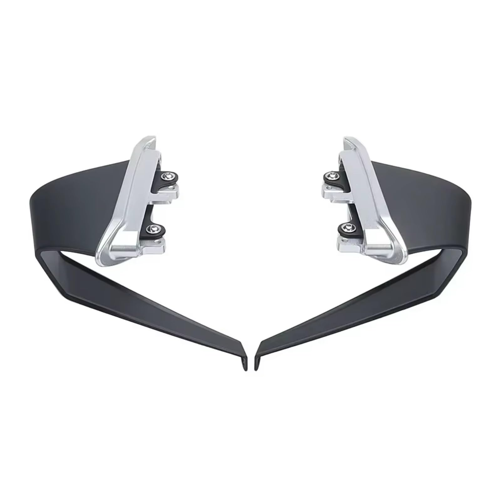 DSWILNV Motorrad Seitenspoiler Kompatibel Mit Ducati Für Monster 937 SP 2023 Für Monster 950 2021–2024 Aerodynamischer Seitlicher Abtrieb Für Nackte Spoiler Festes Winglet Für Flügel(Black - Silver) von DSWILNV