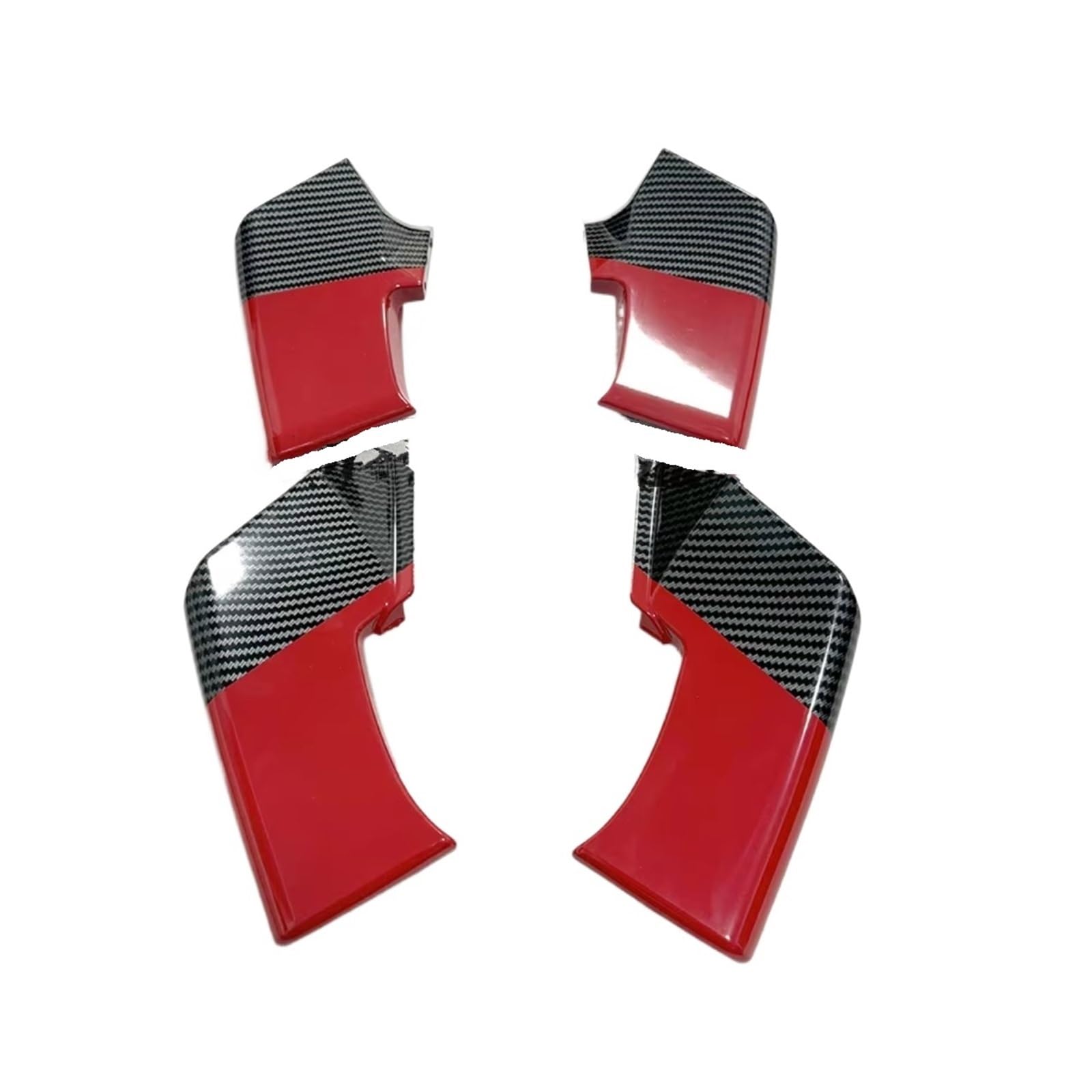 DSWILNV Motorrad Seitenspoiler Kompatibel Mit Ducati Für V4/S/SP 2020 2021 2022 2023 Für V2 2022 2023 Winglets Wings Spoiler Fxed Motorrad Winglet Für Wing Kit(Carbon Fiber red) von DSWILNV