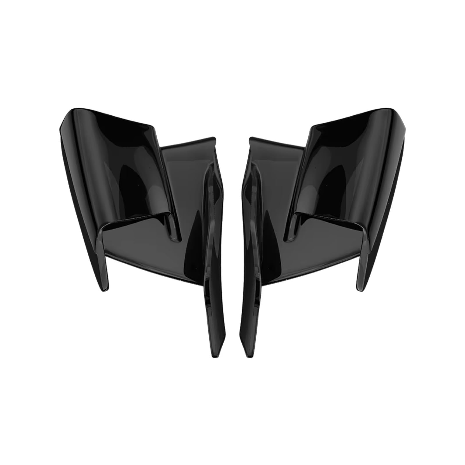 DSWILNV Motorrad Seitenspoiler Kompatibel Mit Für ZX-25RR Für ZX4R-R/RR 2020–2024 Motorrad-Aerodynamikseite Fixiert Für Wing GP Racing Für Wing Force Spoiler(Bright Black) von DSWILNV