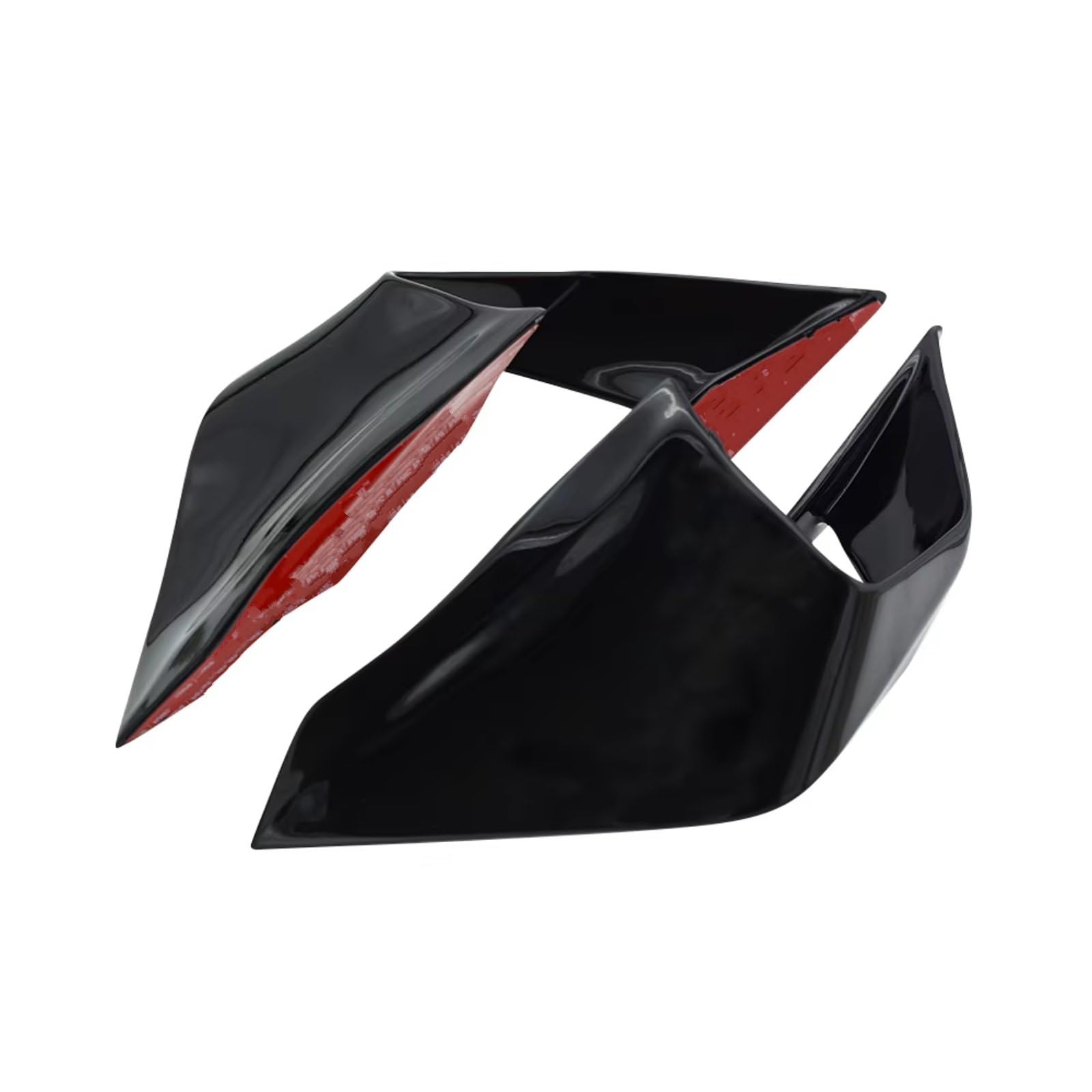 DSWILNV Motorrad Seitenspoiler Kompatibel Mit Für ZX4R/RR Für ZX-25R/SE Für ZX-4R/SE Für ZX-46RR Fest Für Flügelverkleidung, Spoilerseite Für Flügelwind(Bright Black) von DSWILNV