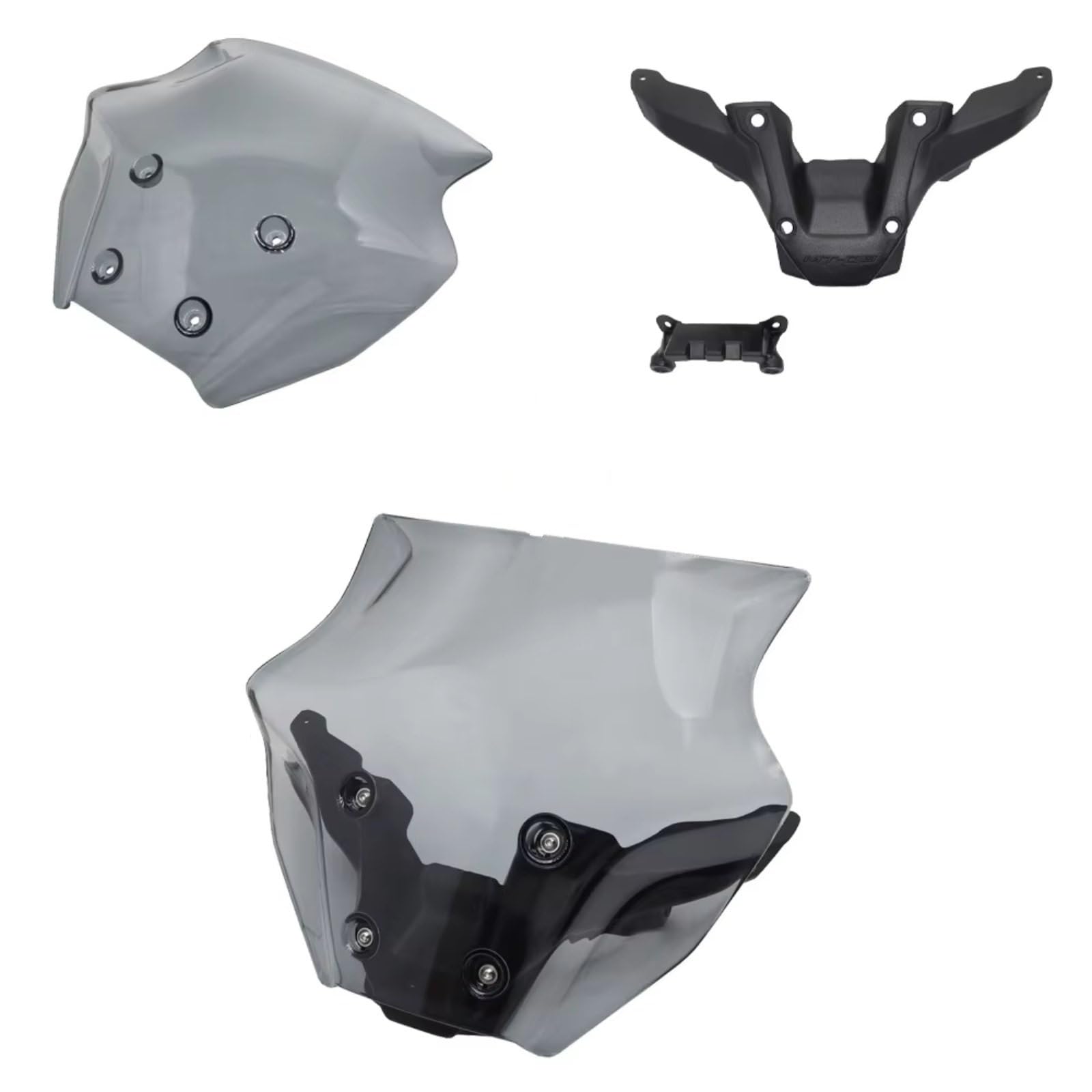 DSWILNV Motorrad Seitenspoiler Kompatibel Mit Yamaha Für MT-09 2024 Motorrad Windschutzscheibe Windschutzscheibenverkleidung Motorradzubehör(Gray) von DSWILNV