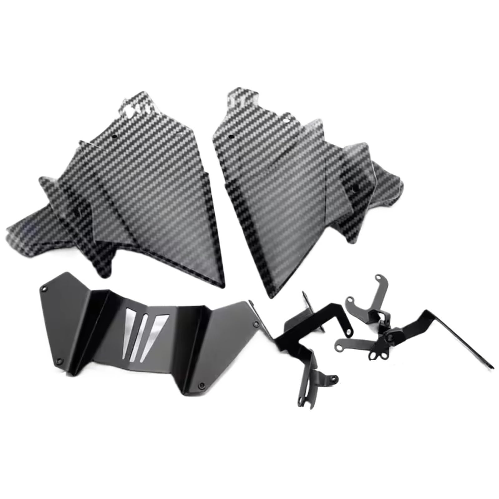 DSWILNV Motorrad Seitenspoiler Kompatibel Mit Yamaha Für MT-09 Für MT-09 SP 2021 2022 2023 2024 Motorrad-Bauchpfanne Unterer Motorspoiler Verkleidungsschutzabdeckungen(Carbon Fiber Look) von DSWILNV