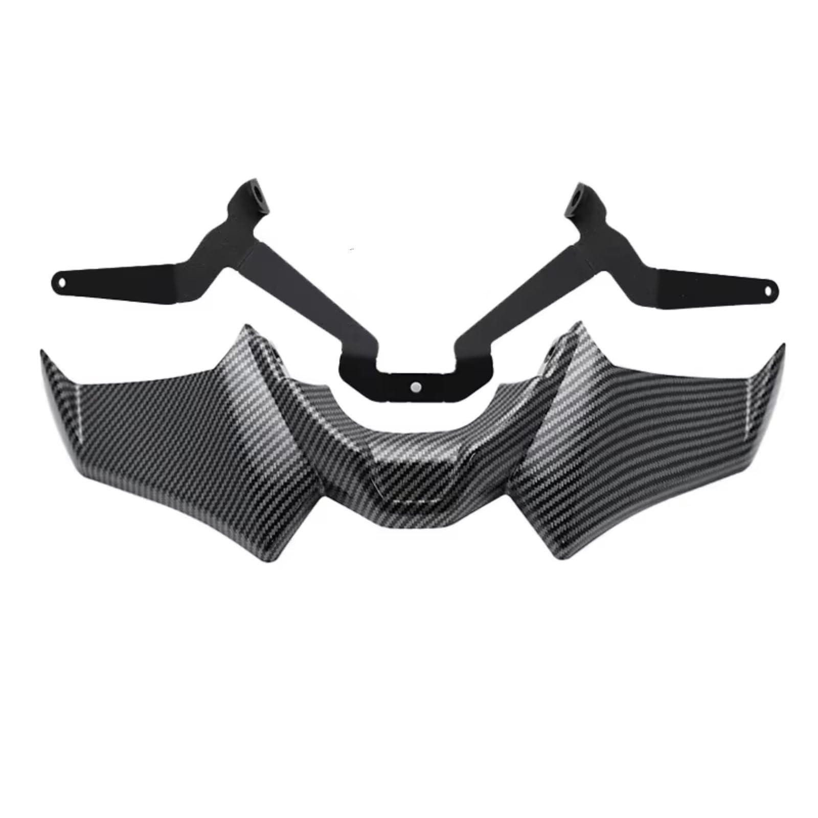 DSWILNV Motorrad Seitenspoiler Kompatibel Mit Yamaha Für MT07/SP 2021 2022 2023 2024 Motorrad Für Sport Downforce Für Nackte Frontspoiler Aerodynamik Für Flügelabweiser(Carbon Fiber Look) von DSWILNV