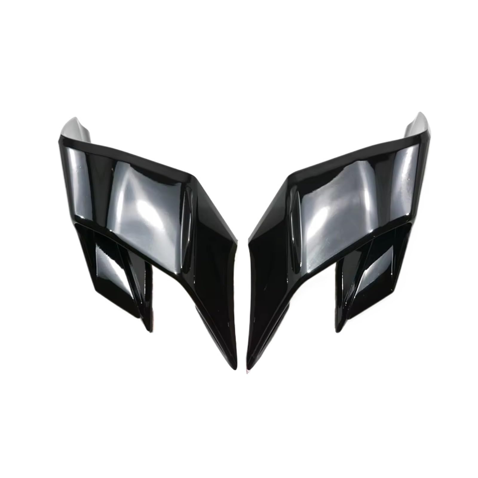 DSWILNV Motorrad Seitenspoiler Kompatibel Mit Yamaha Für YZF-R1/R1M 2015–2023 Motorrad-Frontspoiler Finnenverkleidung, Winglet Aerodynamisch Für Flügel-Kit Deflektor(Bright Black) von DSWILNV