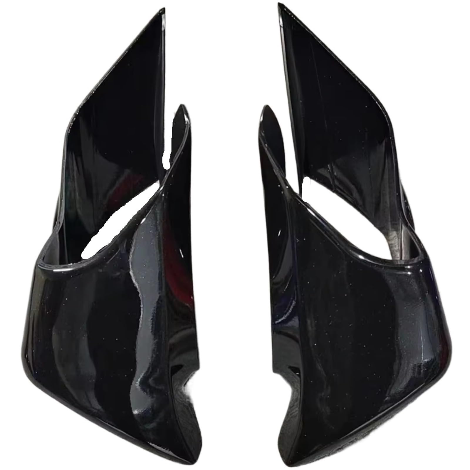 DSWILNV Motorrad Seitenspoiler Kompatibel Mit Yamaha Für YZF-R1 2021 2022 2023 Karosserie-Zierteile Motorrad-Modifikation Winglets Aerodynamisches Verkleidungs-Spoiler-Zubehör(Bright Black) von DSWILNV