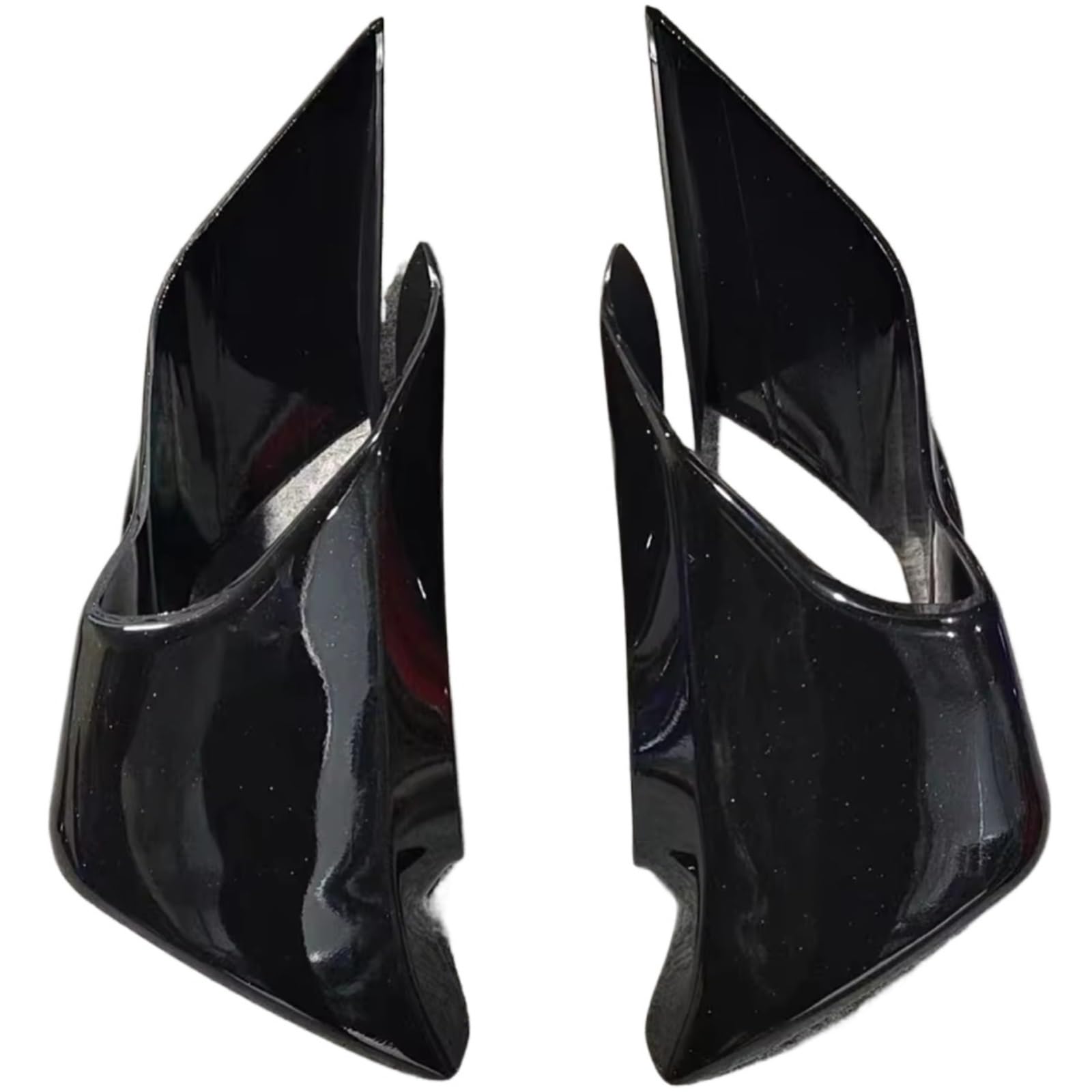 DSWILNV Motorrad Seitenspoiler Kompatibel Mit Yamaha Für YZF-R3 2019–2023 Motorrad-Winglets Aerodynamisch Für Flügel-Kit Vorderseite Spoiler Zubehör Flossenverkleidung(Bright Black) von DSWILNV