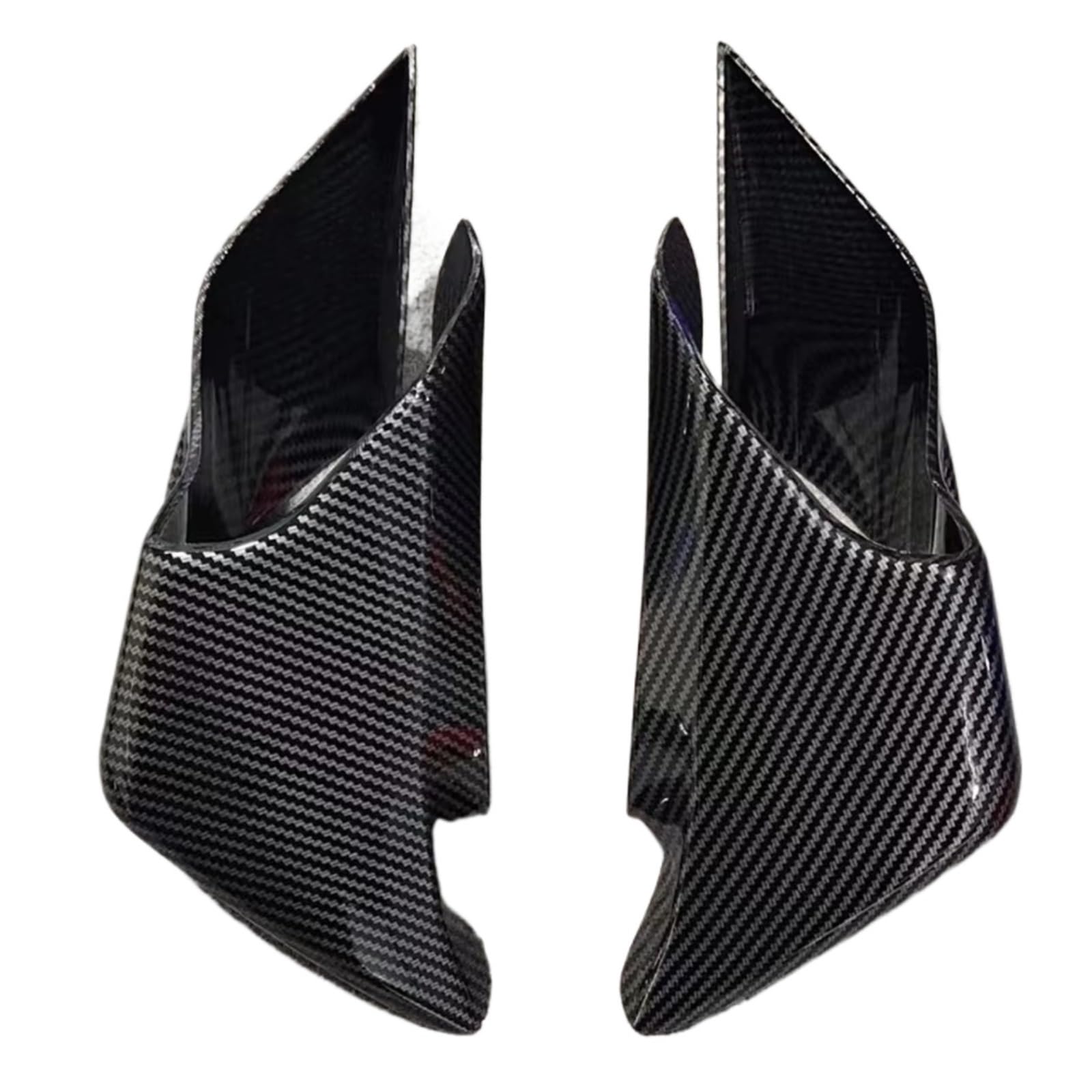 DSWILNV Motorrad Seitenspoiler Kompatibel Mit Yamaha Für YZF-R3 2019–2023 Motorrad-Winglets Aerodynamisch Für Flügel-Kit Vorderseite Spoiler Zubehör Flossenverkleidung(Carbon Fiber Paint) von DSWILNV