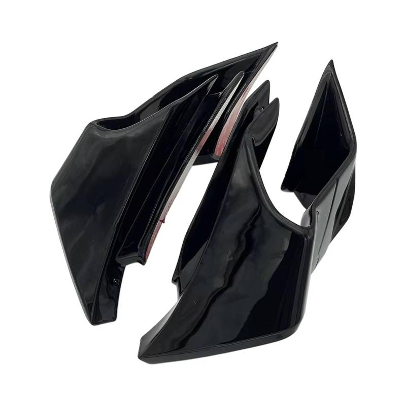 DSWILNV Motorrad Seitenspoiler Kompatibel Mit Yamaha Für YZF-R6 2017–2022 Motorrad-Frontverkleidung Fester Windflügel-Spoiler Aerodynamisches Winglets-Schutz-Set(Bright Black) von DSWILNV