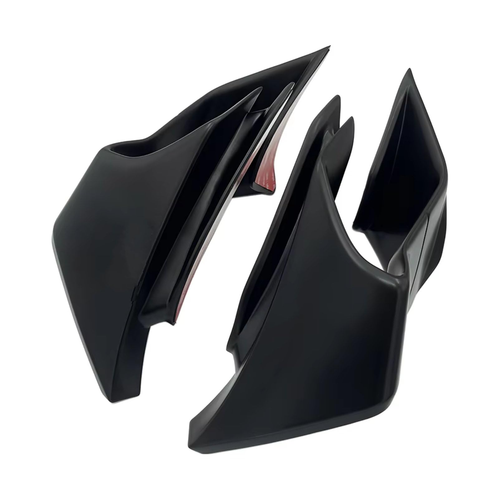 DSWILNV Motorrad Seitenspoiler Kompatibel Mit Yamaha Für YZF-R6 2017–2022 Motorrad-Frontverkleidung Fester Windflügel-Spoiler Aerodynamisches Winglets-Schutz-Set(Matte Black) von DSWILNV