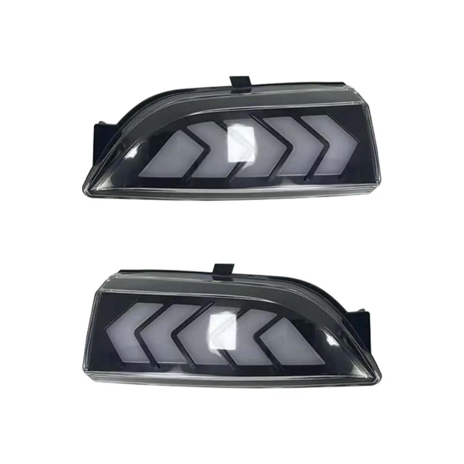 DSWILNV Rückspiegel Blinke Lampe Kompatibel Mit Ford Für Ranger Für T6 2012-2021 Für Raptor Für Wildtrak 2 STÜCKE Dynamisches Tagfahrlicht Blinker DRL Seitenspiegellicht(Clear Cover) von DSWILNV