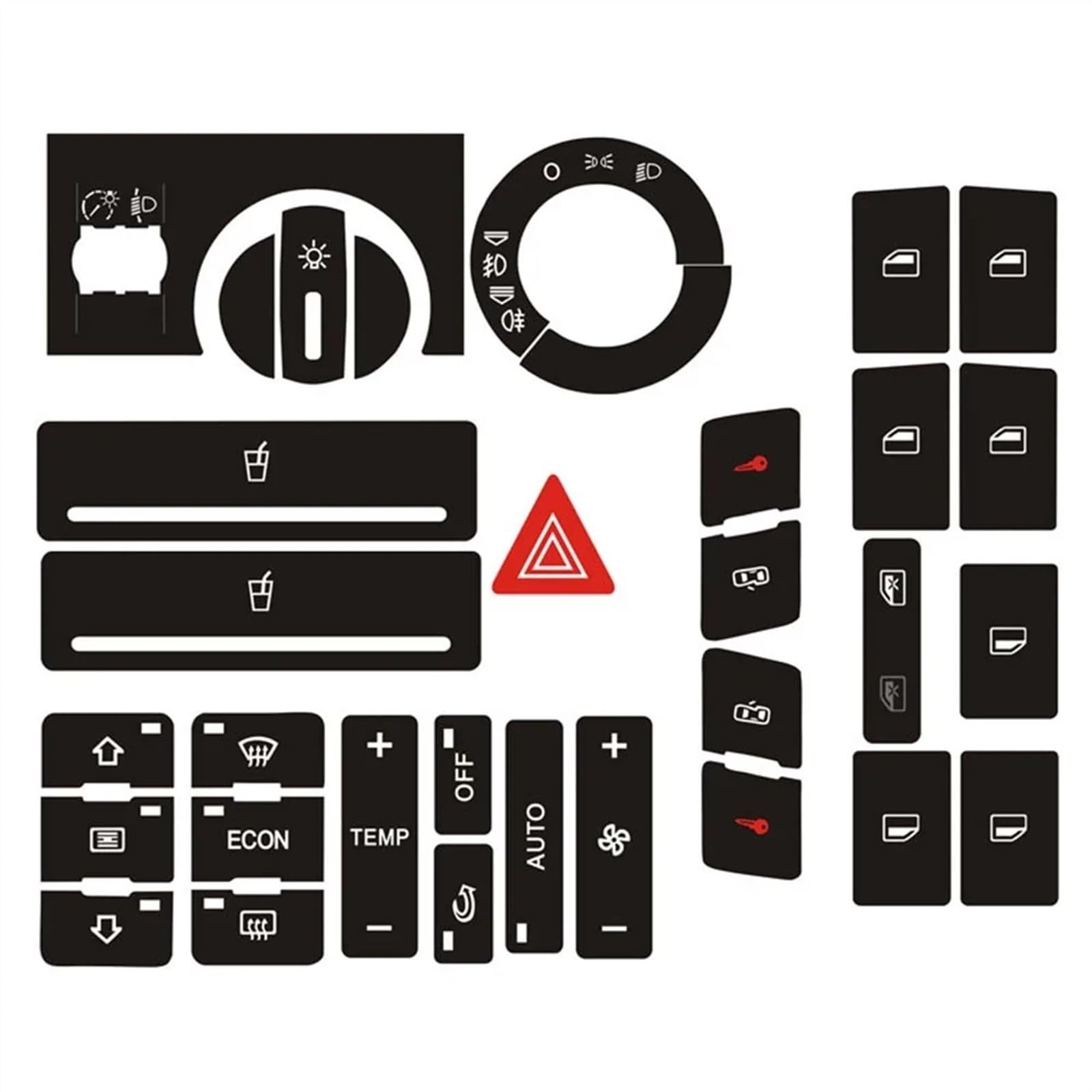 DSWILNV Switch Knopf Aufkleber Kompatibel Mit Für A2 1996 1997 1998 1999 2000 2001 2002 2003 Reparaturknopf-Aufkleber Auto-Front-Klimakontroll-Overlay von DSWILNV