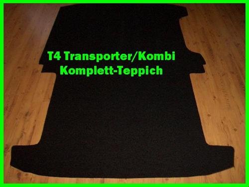 Komplett Teppich Fußmatte passend für VW T4 Transporter/Kombi und Caravelle (für Modelle mit einfacher Ausstattung/ohne Seitenverkleidungen) (ab Bj.96 normaler Radstand Schiebetür rechts) DSX352 von DSX