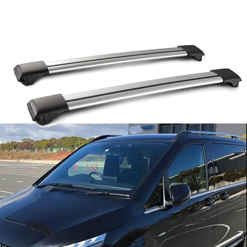 2 Stück Auto Aluminium Querträger Dachträger für Mercedes Benz Viano Vito W639 W447 2003-2023,Abschließbar Querträger Dachträger Auto-Dachrelingträger Auto Gepäckträger Änderung Zubehör von DTGTEX